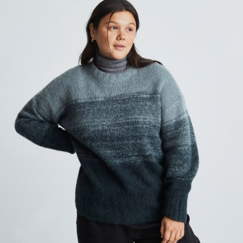 Everlane The Gradient Alpaca Crew Sweater in Tahoe
